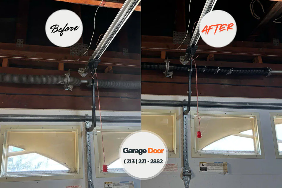 Before and after: garage door repair Lake Shore, WA
